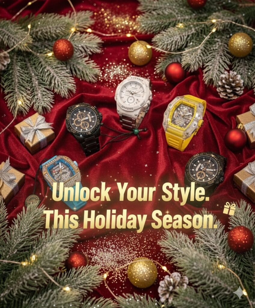 watches with christmas background